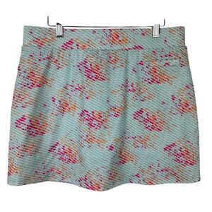 Pebble Beach Skort Women Large Mint Green Floral Performance Golf Tennis Outdoor